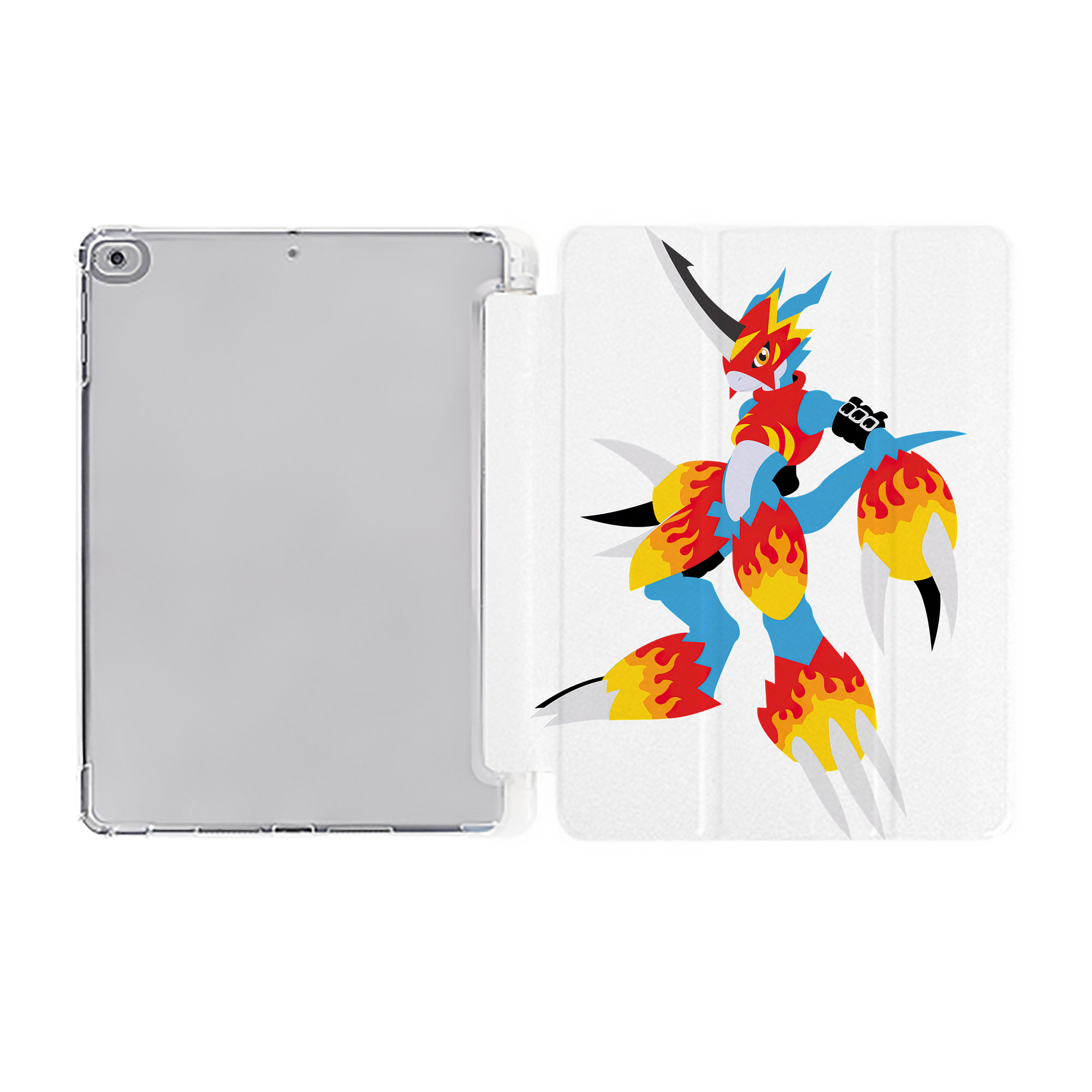（画像用） Digimon デジタルモンスター/デジモン IPad ケース ペン収納付き 三つ折りスタンド PUレザー×シリコン 対応機種9.5/10.5/10.9インチ